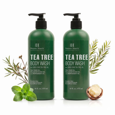 Tea Tree Body Wash with Sea Buckthorn Oil and Peppermint Oil | 16 fl oz - Pack of 2
