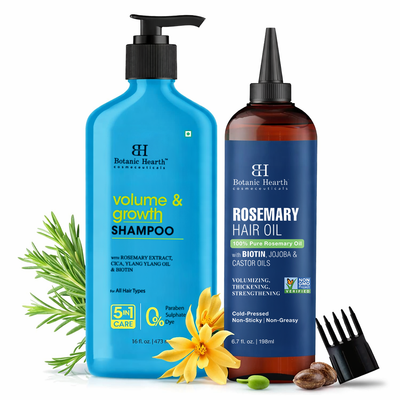 Volume & Growth Shampoo + Rosemary Hair Oil