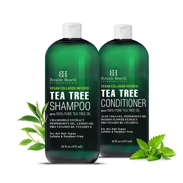 Tea Tree Shampoo and Conditioner Set with Vegan Collagen