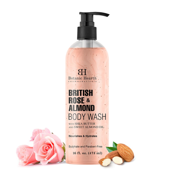 British Rose & Almond Body Wash with Shea Butter | 16 fl oz