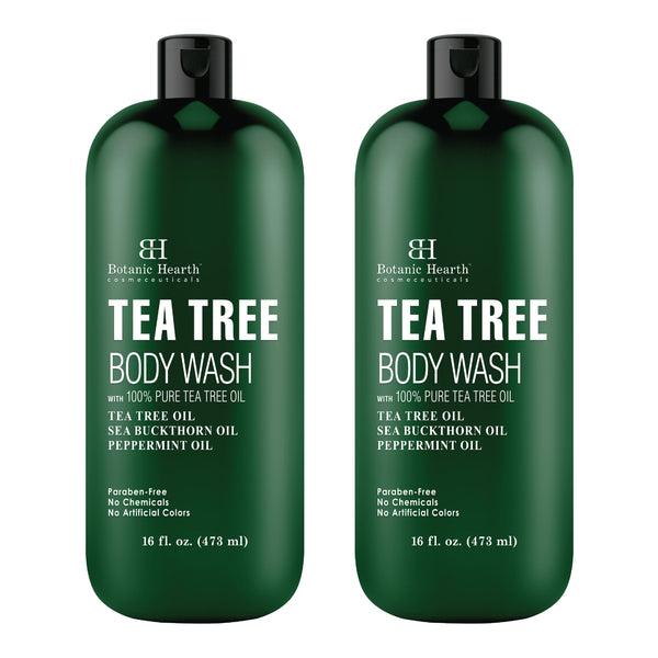 Tea Tree Body Wash with Seabuckthorn Oil and  Peppermint Oil - Pack of 2 | 16 fl. oz. each