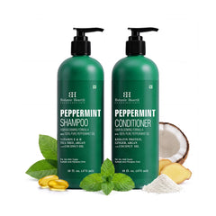 Peppermint Oil Shampoo and Conditioner Set with Keratin | 16 fl oz each