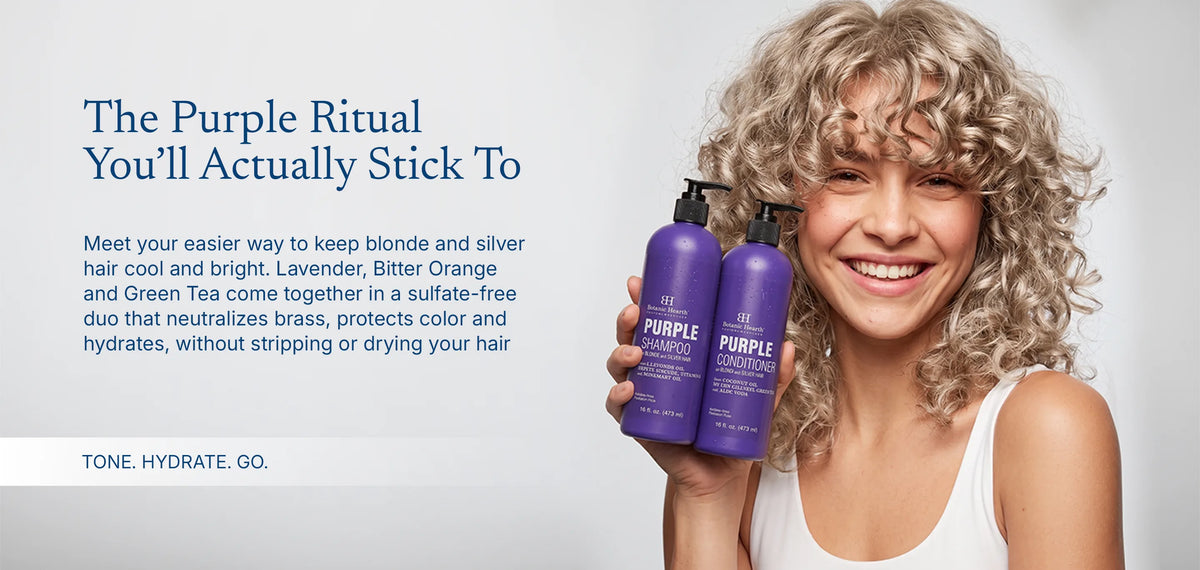 Purple Shampoo and Conditioner Set with Coconut and Aloe Vera | 16 fl oz each banner