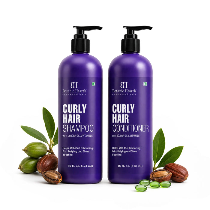 Curly Hair Shampoo and Conditioner Set with Jojoba Oil and Vitamin E | 16 fl oz each