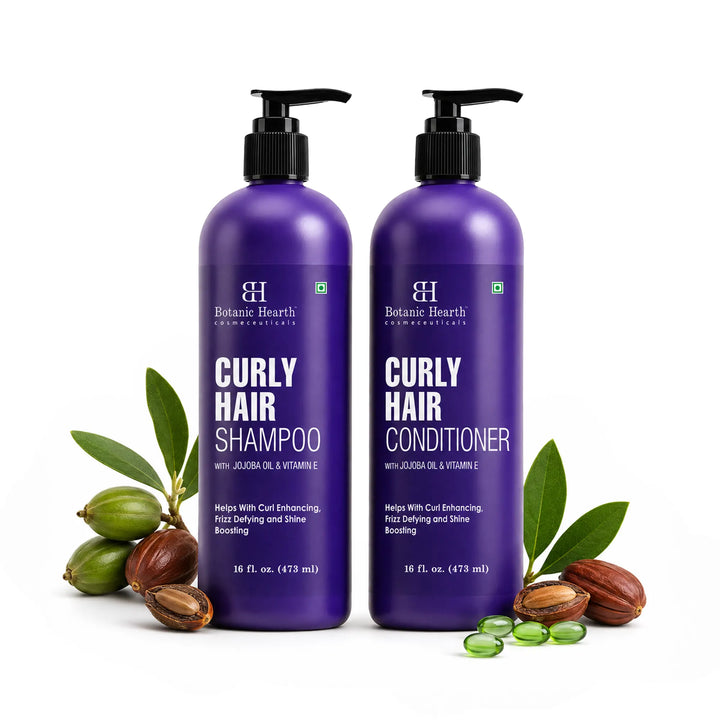 Curly Hair Shampoo and Conditioner Set with Jojoba Oil and Vitamin