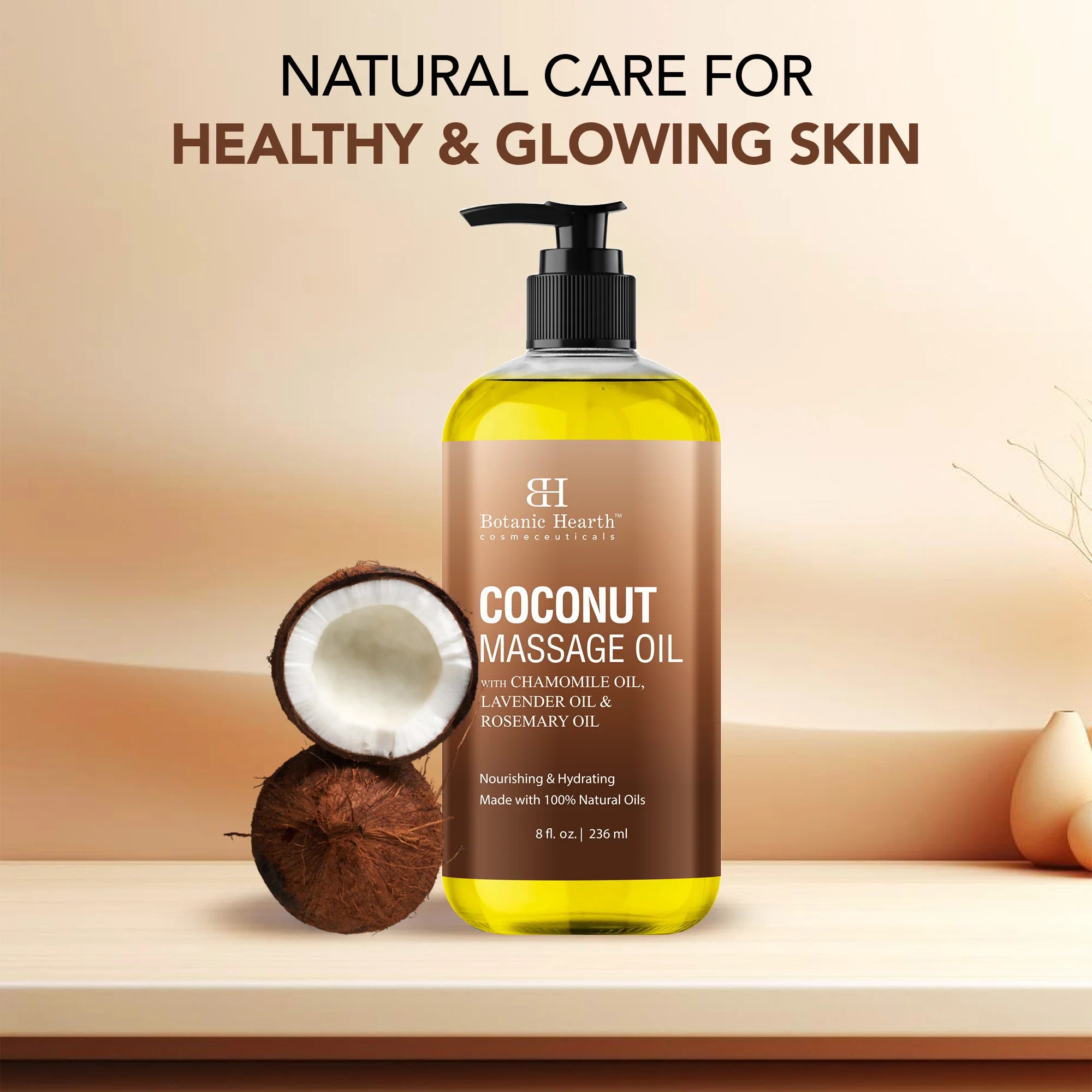 Coconut Massage Oil with Lavender and Rosemary Oil | 8 fl oz