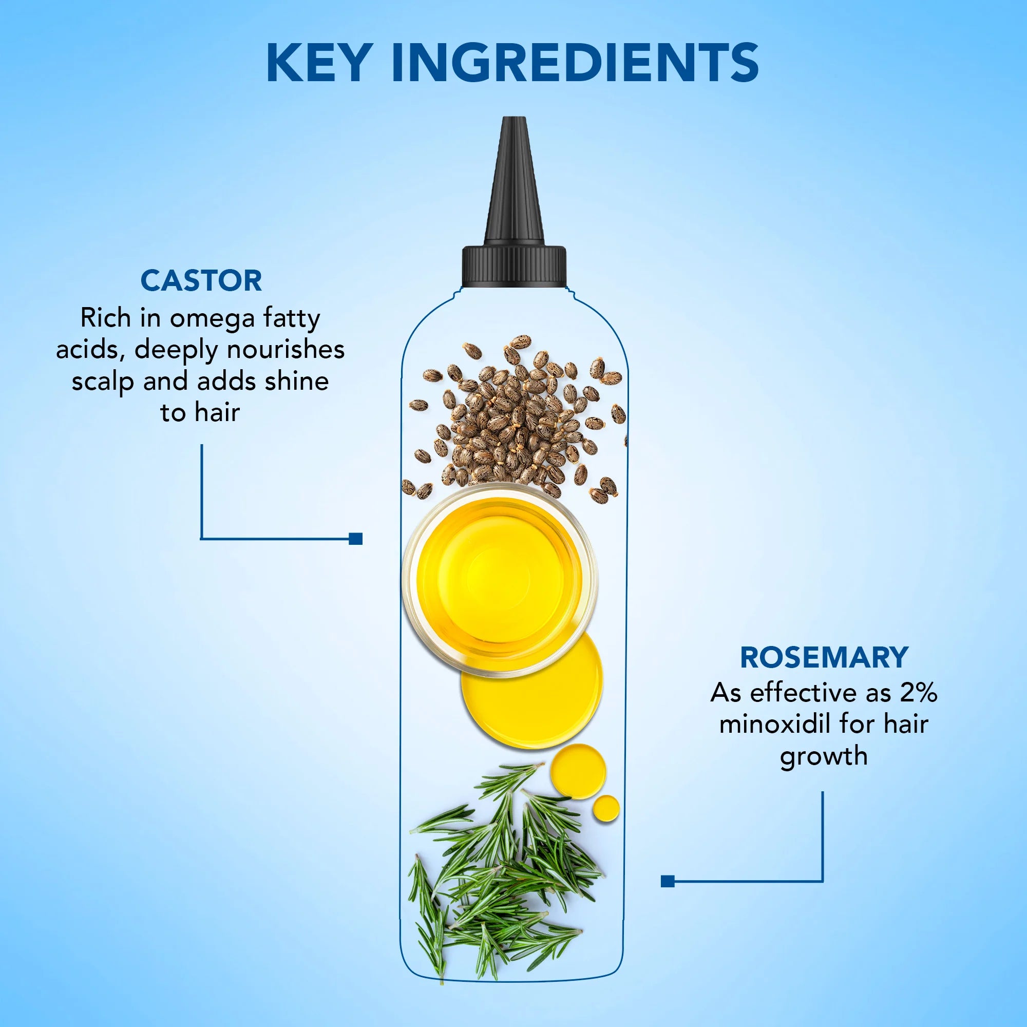 Rosemary & Castor Hair Oil with Silk Protein | 6.7 fl oz