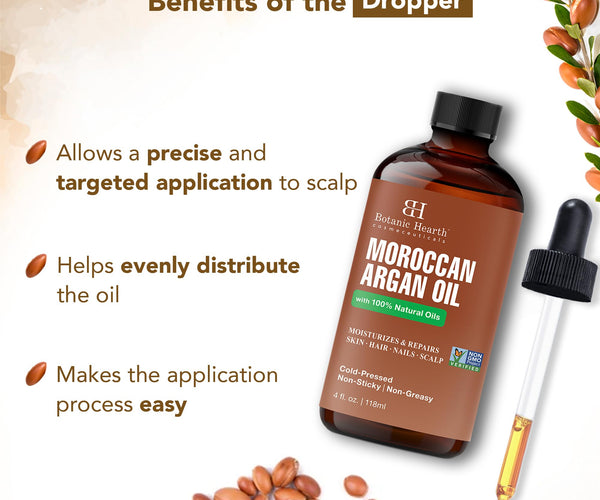 Argan Cosmetics 100% Pure Organic Moroccan Argan Oil For Hair, Skin, Nails, Cuticles, Face & Beards - Cold Pressed, Unscented - Filtered Through Cotton & Charcoal - All Natural Moisturizer