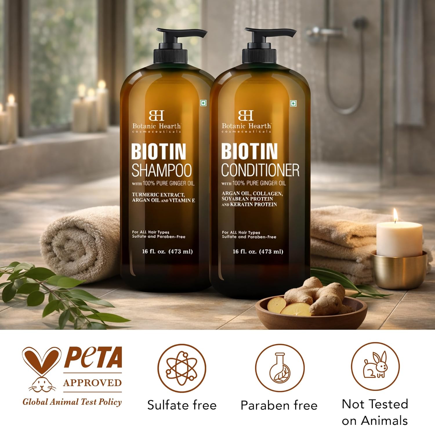 Biotin Shampoo and Conditioner Set | Botanic Hearth
