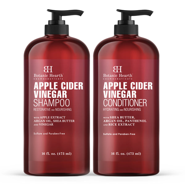 Apple Cider Vinegar Shampoo and Conditioner Set with Shea Butter and Argan Oil | 16 fl oz each