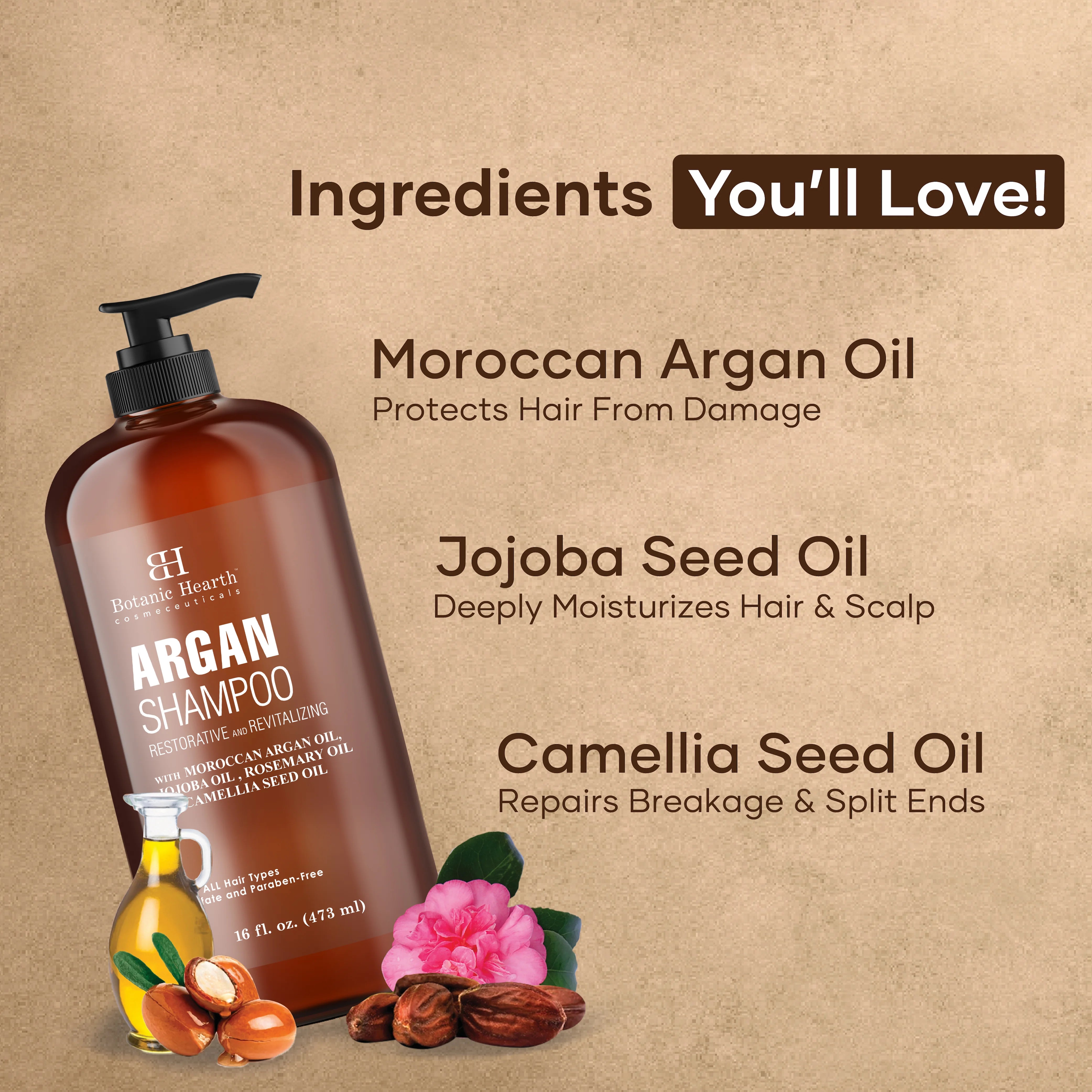 Argan Shampoo with Rosemary and Jojoba Oil | 16 fl oz