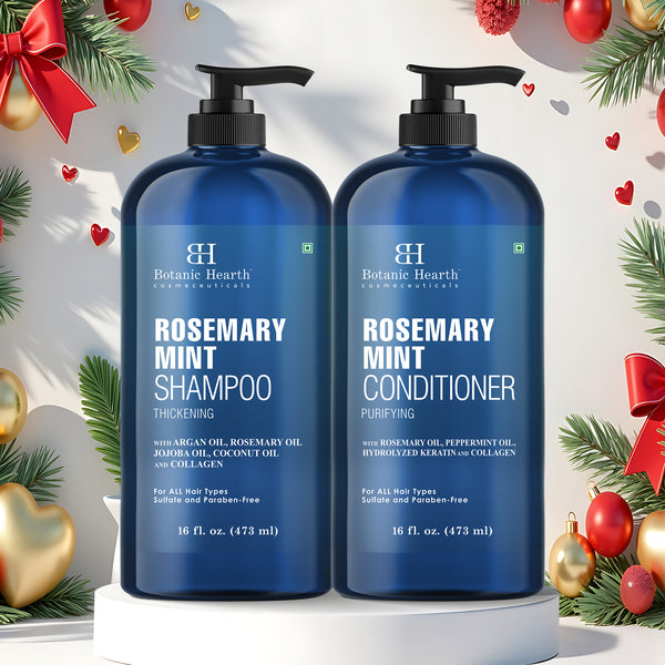 Rosemary Mint Shampoo and Conditioner Set with Spearmint Oil and Collagen | 16 fl oz each