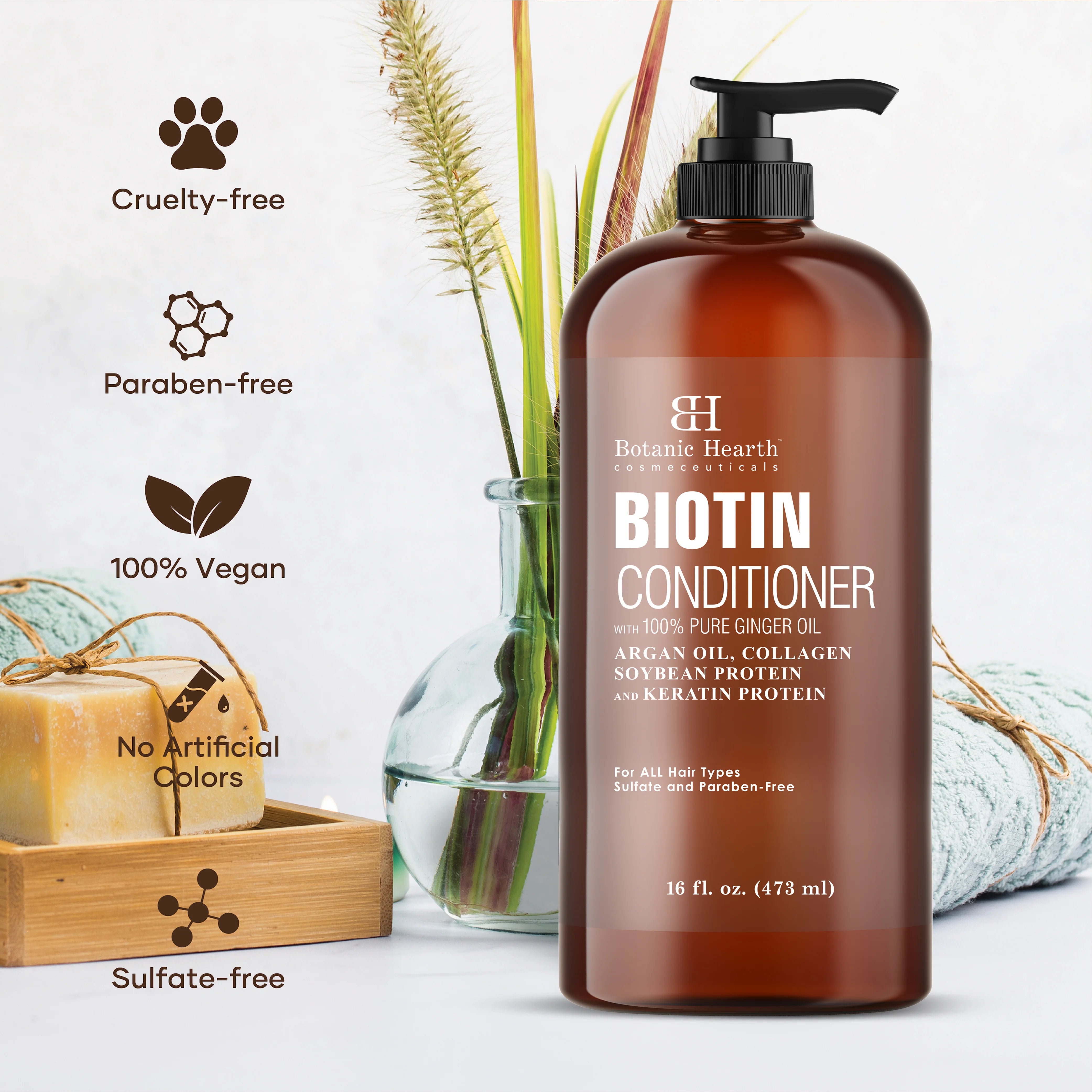 Biotin Conditioner with Ginger Oil and Keratin | 16 fl oz