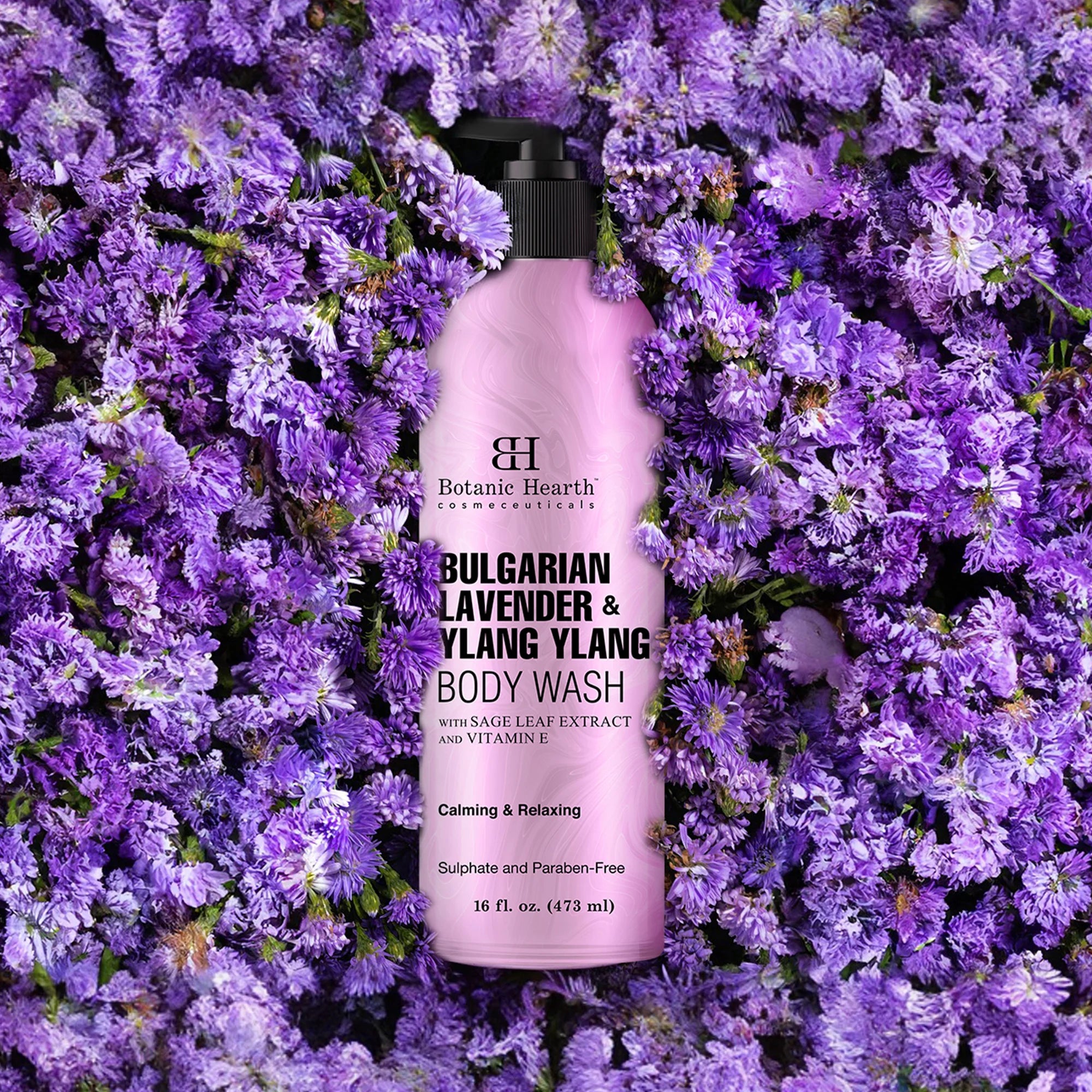 Bulgarian Lavender & Ylang Ylang Body Wash with Vitamin E, Sage Leaf Extracts | 16 fl oz