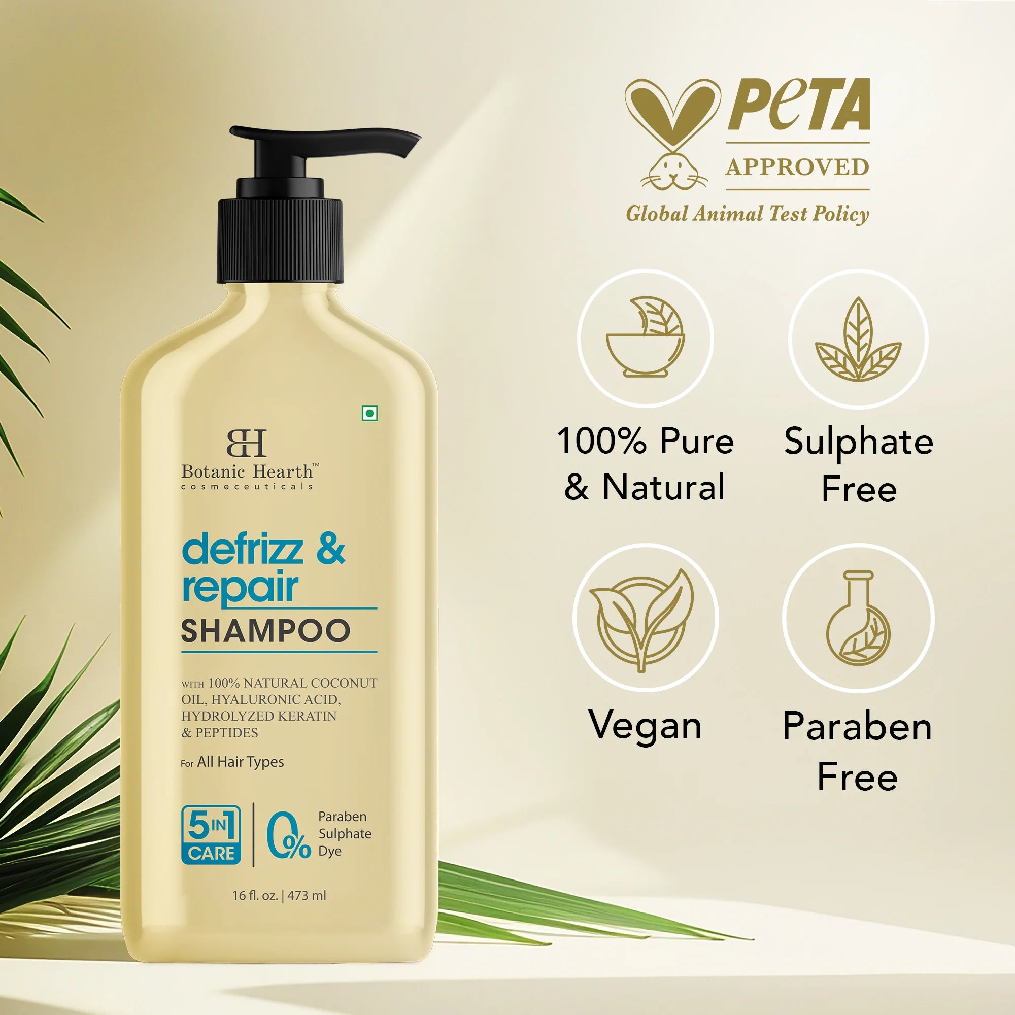 Defrizz & Repair Shampoo with Coconut Oil & Peptides | 16 fl oz