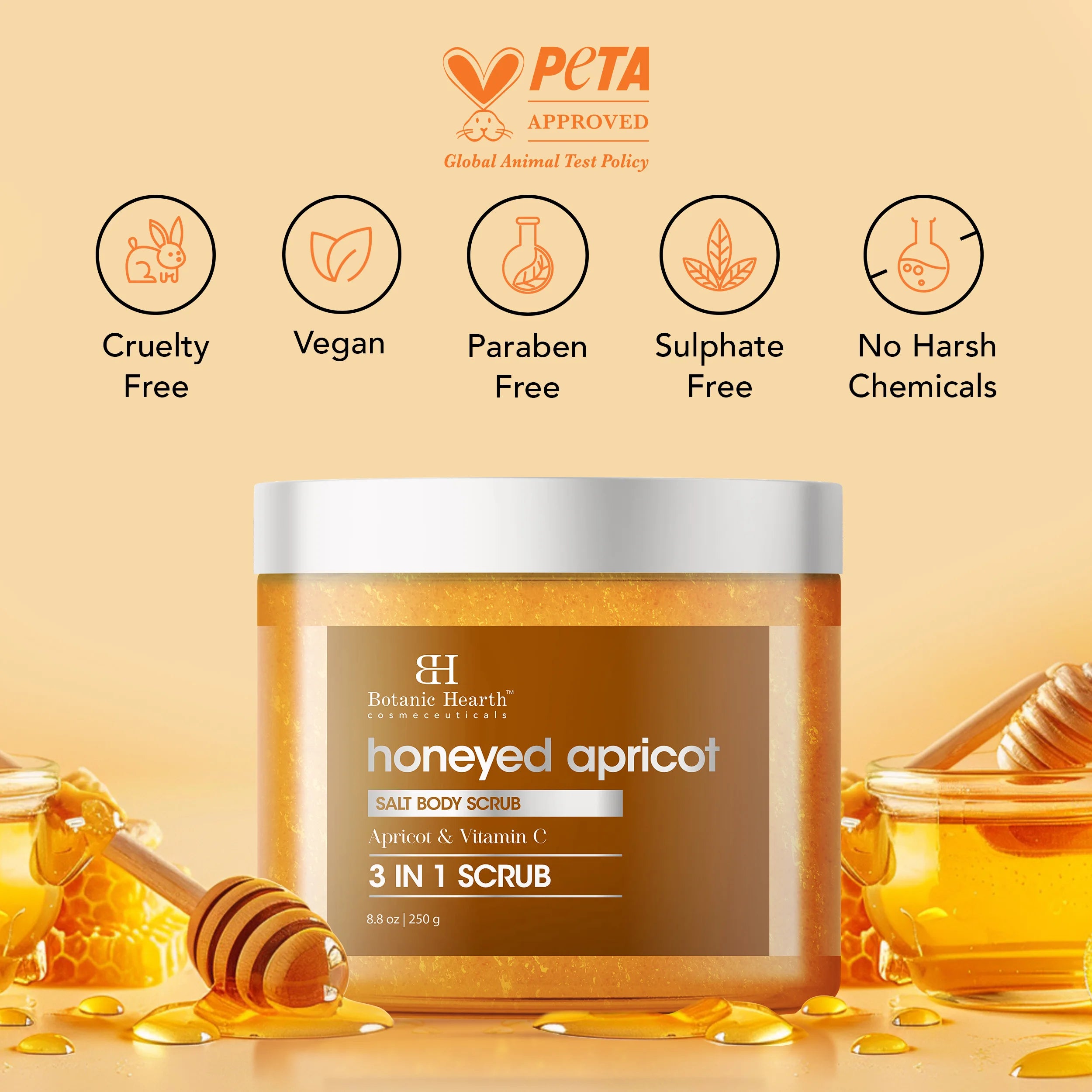 Honeyed Apricot Body Scrub with Vitamin C | 8.8 oz