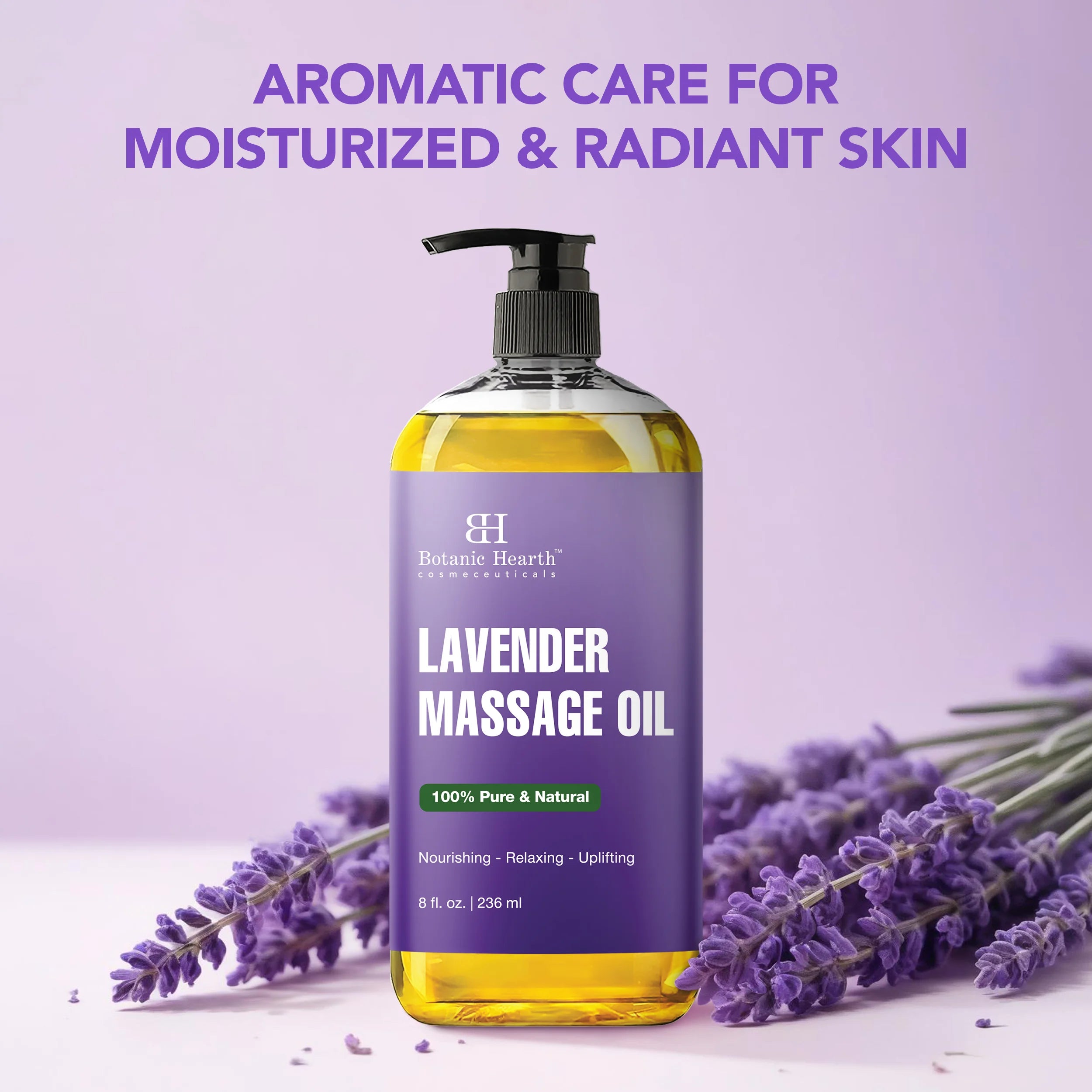Lavender Massage Oil with Pure Lavender Oil | 8 fl oz