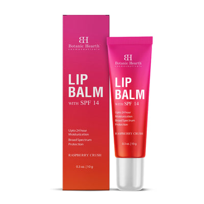 Raspberry Crush Lip Balm with SPF, Jojoba Oil, Vitamin E | 0.3 oz