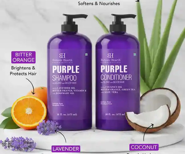 Purple Shampoo and Conditioner Set - Protect Hair Color – Botanic