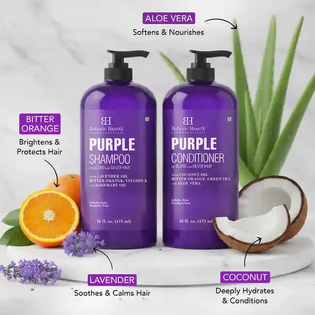 Purple Shampoo and Conditioner Set - Protect Hair Color – Botanic
