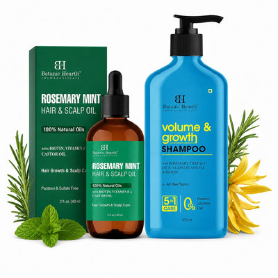 Rosemary Mint & Scalp Hair Oil + Volume & Growth Shampoo