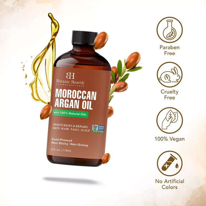 Moroccan Argan Oil | Non-GMO Verified | 4 fl oz  Botanic Hearth