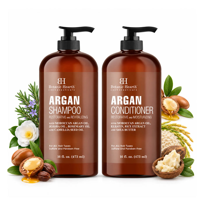 Argan Oil Shampoo & Conditioner Set with Moroccan Argan Oil | 16 fl oz each