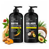 Biotin Shampoo and Collagen Conditioner Set with Korean Ginseng and Avocado | 16 fl oz each