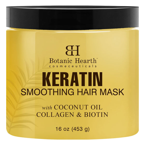 keratin smoothing hair mask with coconut oil , collagen and biotin (16 oz)