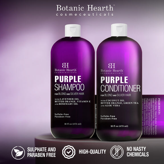 Purple Shampoo and Conditioner Set Protect Hair Color Botanic Hearth